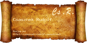 Csasznek Rudolf névjegykártya